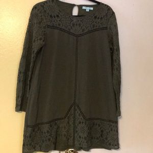 She + Sky Tunic Dress Olive green size M